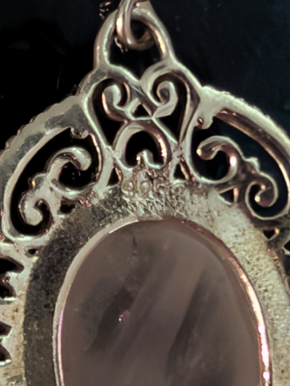 Antique Style Earrings 925 Sterling Silver Pink Rose Quartz Filigree Earrings - Picture 8 of 12